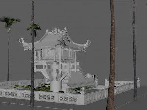 one pillar pagoda of vietnam 3D Model