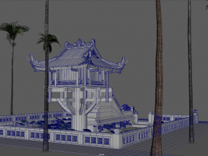 one pillar pagoda of vietnam 3D Model