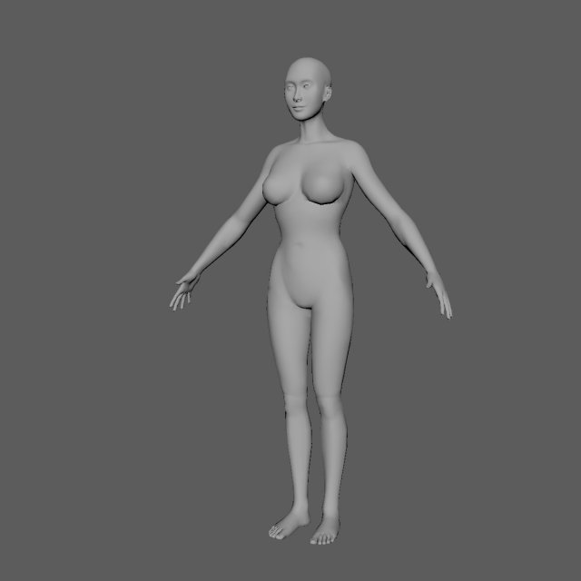 female basemesh 3D 모델 .c4d .max .obj .3ds .fbx .stl .blend 
