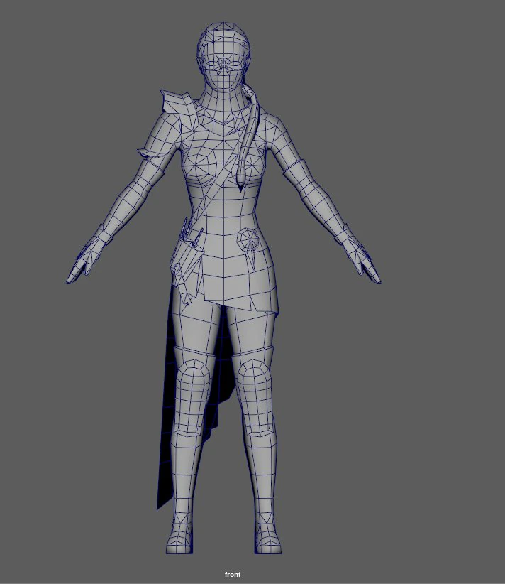 ninja woman 3D Model .c4d .max .obj .3ds .fbx .stl .blend