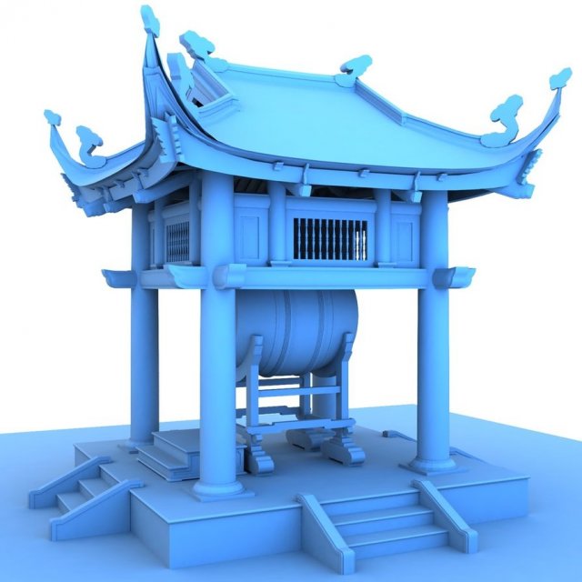 drum tower of vietnam 3Dモデル .c4d .max .obj .3ds .fbx .stl .blend 