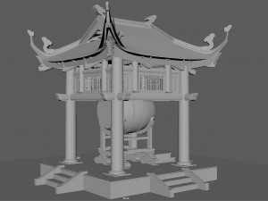 drum tower of vietnam 3Dモデル