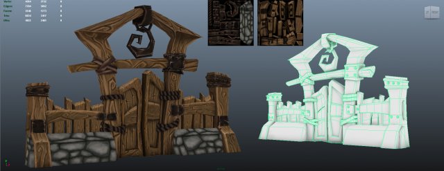 woodgate lowpoly 3D Model .c4d .max .obj .3ds .fbx .stl .blend 