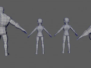 base 4 character 3D Model