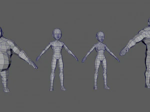 base 4 character 3D Model