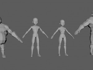 base 4 character 3D 模型