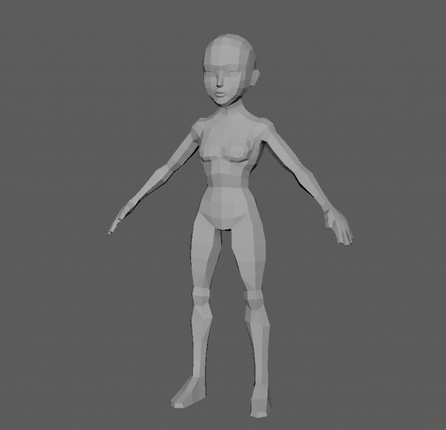 base woman lowpoly 3D मॉडल .c4d .max .obj .3ds .fbx .stl .blend 