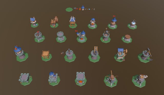 defense set 1 3D मॉडल .c4d .max .obj .3ds .fbx .stl .blend 