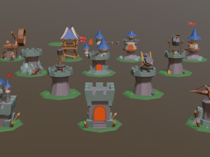 defense set 1 3D मॉडल