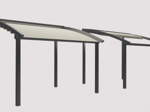 awning open and closed 3D 模型