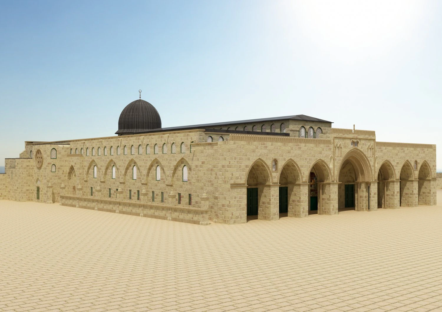 al-aqsa mosque interior- exterior 3D Model .c4d .max .obj .3ds .fbx .stl .blend 
