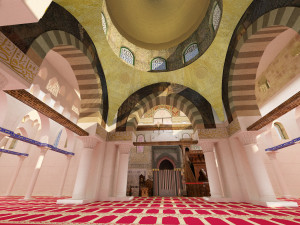 al-aqsa mosque interior- exterior Modelo 3D