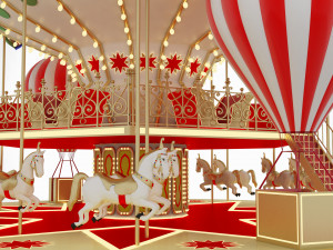 carousel funfair Model 3D
