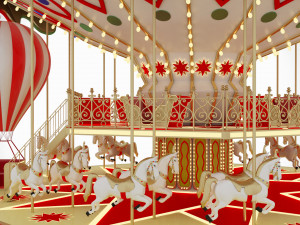 carousel funfair Model 3D