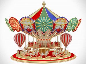 carousel funfair Model 3D