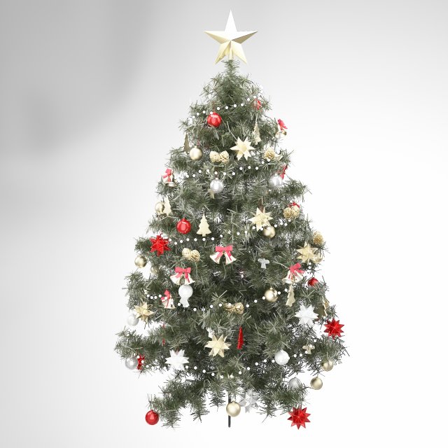 christmas tree 3D Model .c4d .max .obj .3ds .fbx .stl .blend 