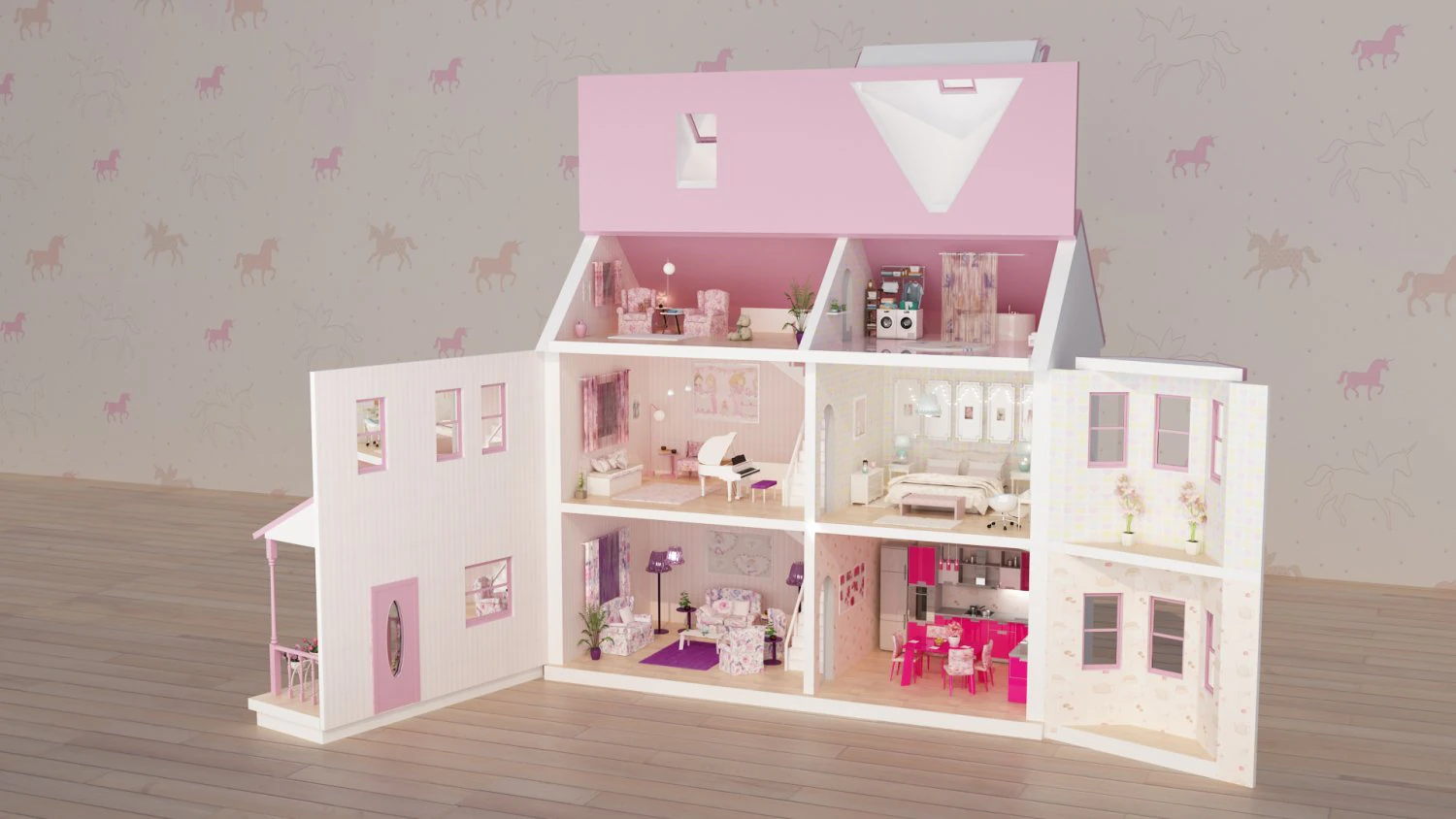 domek dla lalek Model 3D .c4d .max .obj .3ds .fbx .stl .blend 