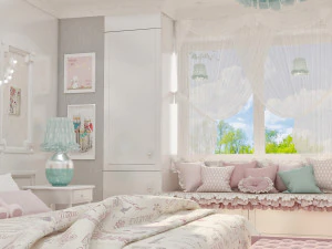 girls bedroom 3D Model