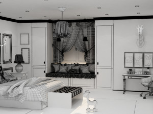 girls bedroom 3D Модель