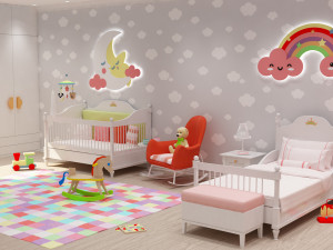 girls bedroom 3D Model