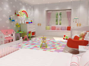 girls bedroom 3D 模型