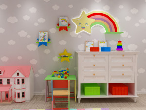girls bedroom 3D 模型
