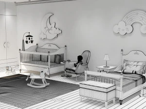 quarto de meninas Modelo 3D