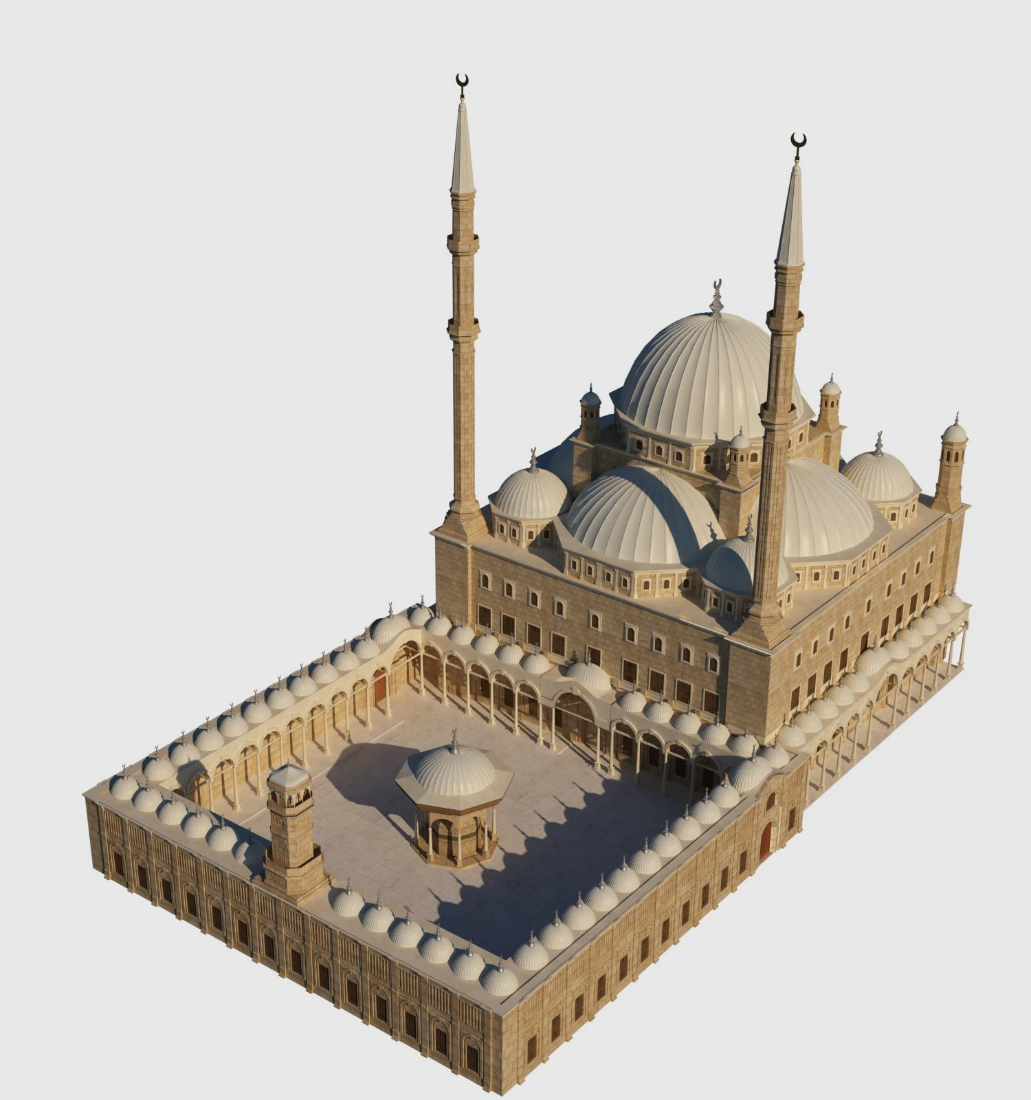 muhammad ali mosque 3D Model .c4d .max .obj .3ds .fbx .stl .blend