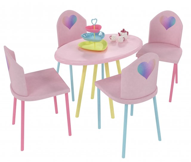 kids table and chairs set 3D Model .c4d .max .obj .3ds .fbx .stl .blend 