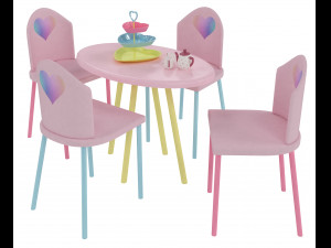 kids table and chairs set 3D Model