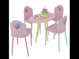 kids table and chairs set 3D Model