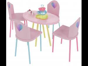 kids table and chairs set 3D Model