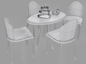 kids table and chairs set 3D Model