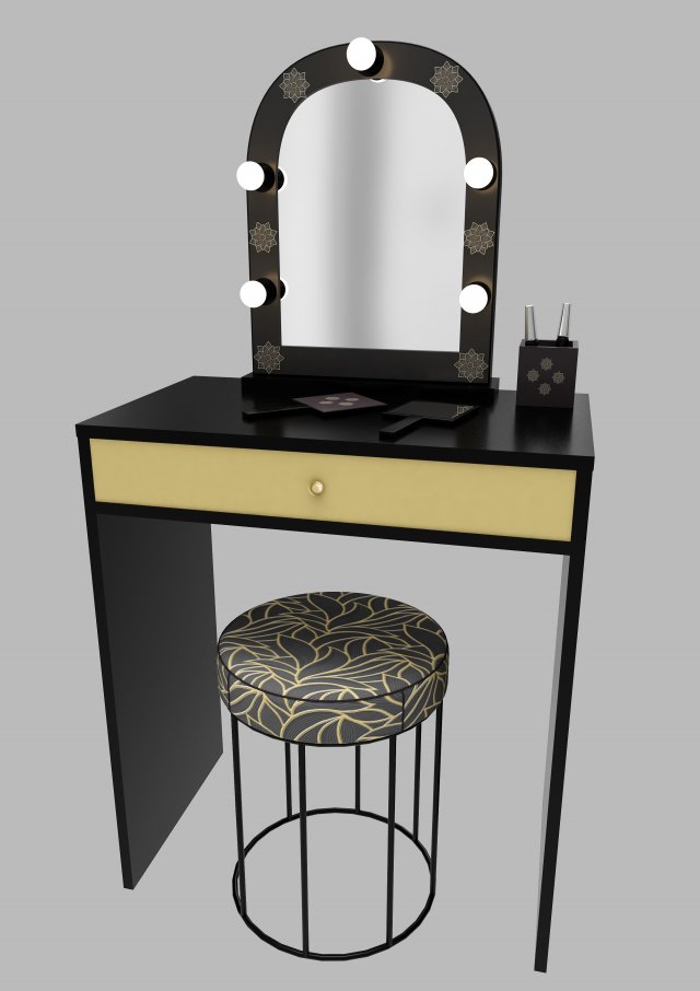 make up mirror and set 3D Model .c4d .max .obj .3ds .fbx .stl .blend 