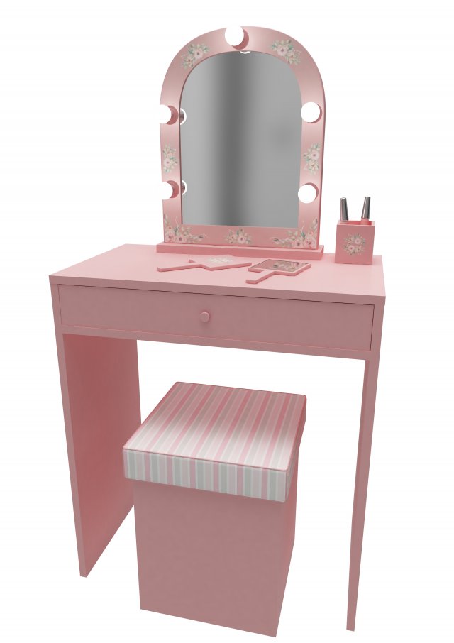 make up mirror and set 3D Model .c4d .max .obj .3ds .fbx .stl .blend 