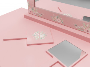 make up mirror and set 3D Model