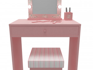 make up mirror and set 3D Model