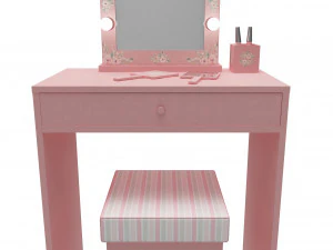 make up mirror and set 3D Model