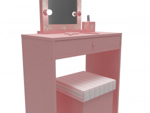 make up mirror and set 3D Model