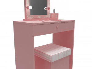 make up mirror and set 3D Model