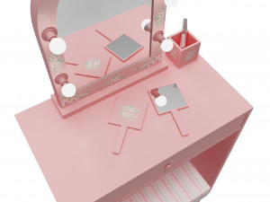 make up mirror and set 3D Model