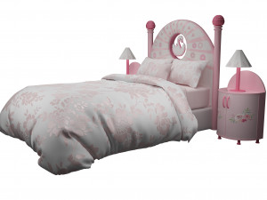 girl bed 3D 模型