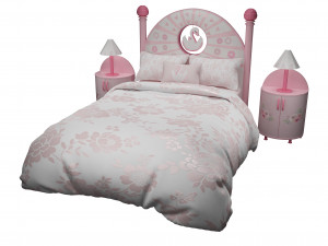 girl bed 3D 模型