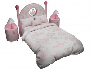 girl bed 3D 模型