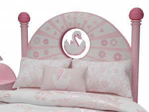 girl bed 3D 模型