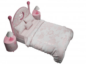 girl bed 3D 模型