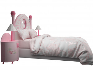 girl bed 3D 模型