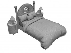 girl bed 3D 模型