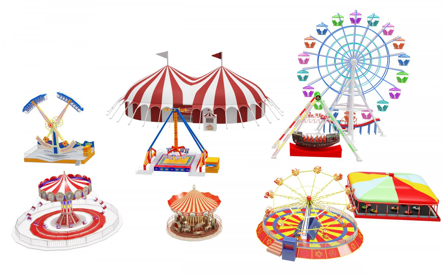 equipamento de parque de divers&otilde;es Modelo 3D .c4d .max .obj .3ds .fbx .stl .blend 