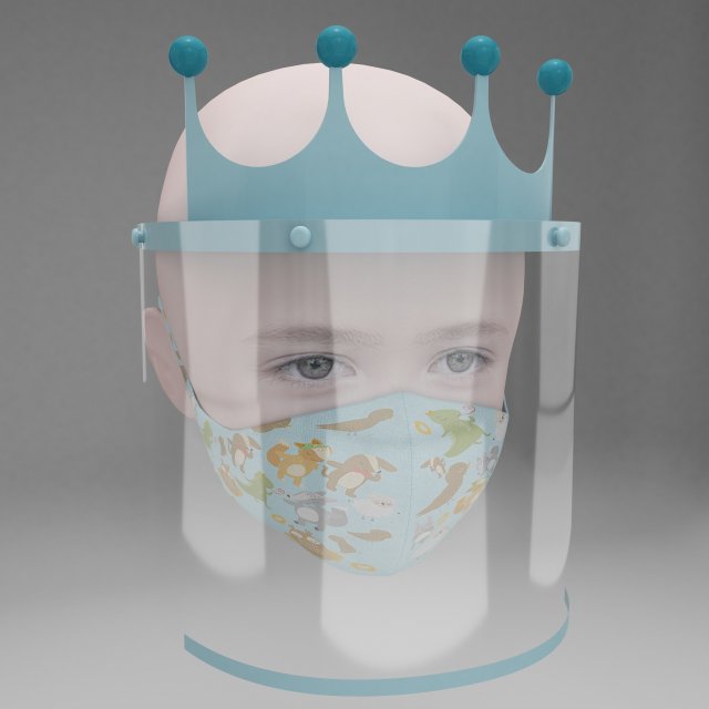 medical face shield and mask for kids Modèle 3D .c4d .max .obj .3ds .fbx .stl .blend 